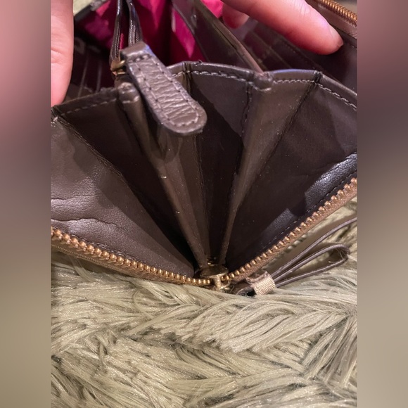 Coach Peyton Tattersall File Plaid Zip Around Wallet. Off White, Pink,Gold Tones - Picture 8 of 16